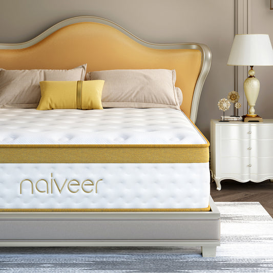Naiveer 10 Inch Gel Memory Foam Hybrid Mattress in a Box with Pocketed Springs
